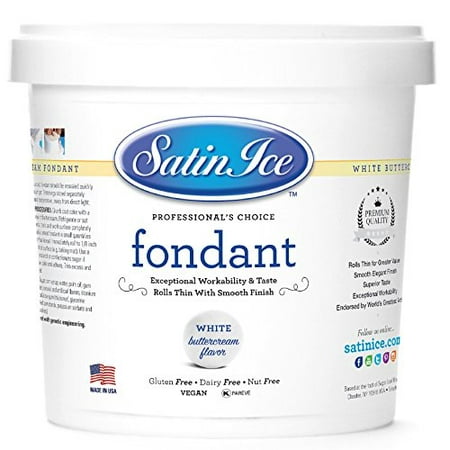 Satin Ice Rolled Fondant, 2 Lb White, Buttercream (Best Buttercream For Fondant Cakes)