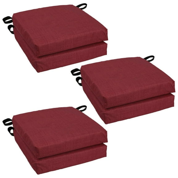 Blazing Needles 16-inch Spun Polyester Solid Outdoor Square Chair Cushions (Set of 6)