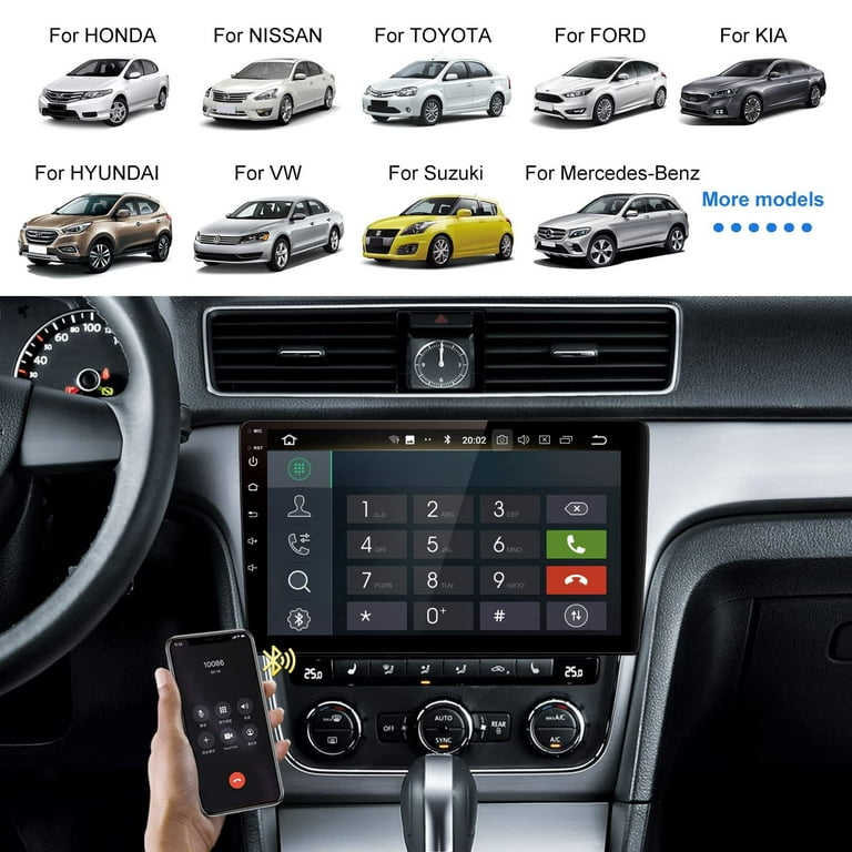  8-core 4+64G Android 12.0 Doble DIN estéreo para coche con  Carplay inalámbrico/Android Auto 7 pulgadas IPS pantalla táctil Radio de  coche Soporte enlace teléfono navegación GPS Bluetooth WiFi/4G DSP  AM/FM/RDS cámara
