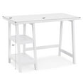 thumbnail image 2 of Roundhill Furniture Redina Contemporary Wood Writing Desk with Storage, White, 2 of 4