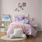 Your Zone Butterfly Snuggly Decorative Pillow 18 x 18, Multicolor