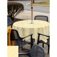 thumbnail image 5 of Outdoor Tablecloths with Umbrella Hole & Zipper, Light Yellow Botanical 54x54 Inch Square Tablecloths, Spring Summer Chic Wildflowers Waterproof Table Cloth, Patio/Pool/Picnic Table Covers, 5 of 8