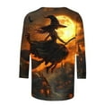thumbnail image 5 of Sriper Basic Witch Halloween Shirt for Women,Plus Size Elbow Sleeve Tops,Dressy Casual Graphic Tee,Funny Fall Blouse,Thanksgiving Holiday Style,Camisetas Mujer,Seasonal & Stylish Multicolor 3X, 5 of 5