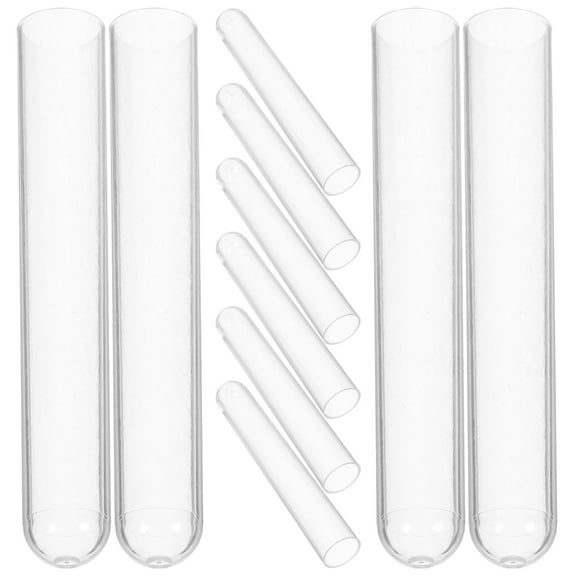 SOPOTUTU 10pcs Plastic Test Tube Vials for Liquid Storage Laboratory Use Clear Containers