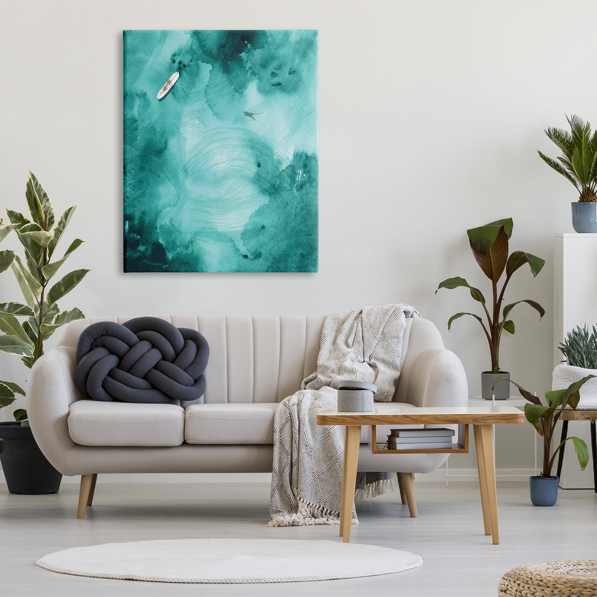 Stupell Industries Surfer On Deep Blue Water Ariel Ocean View, 36 x 48, Designed by Jennifer Paxton Parker