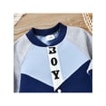 thumbnail image 6 of Chollius Newborn Infant Baby Girls Boys Winter Jumpsuit Set Letter Print Crew Neck Long Sleeve Button Down Patchwork Romper Outfit, 6 of 9