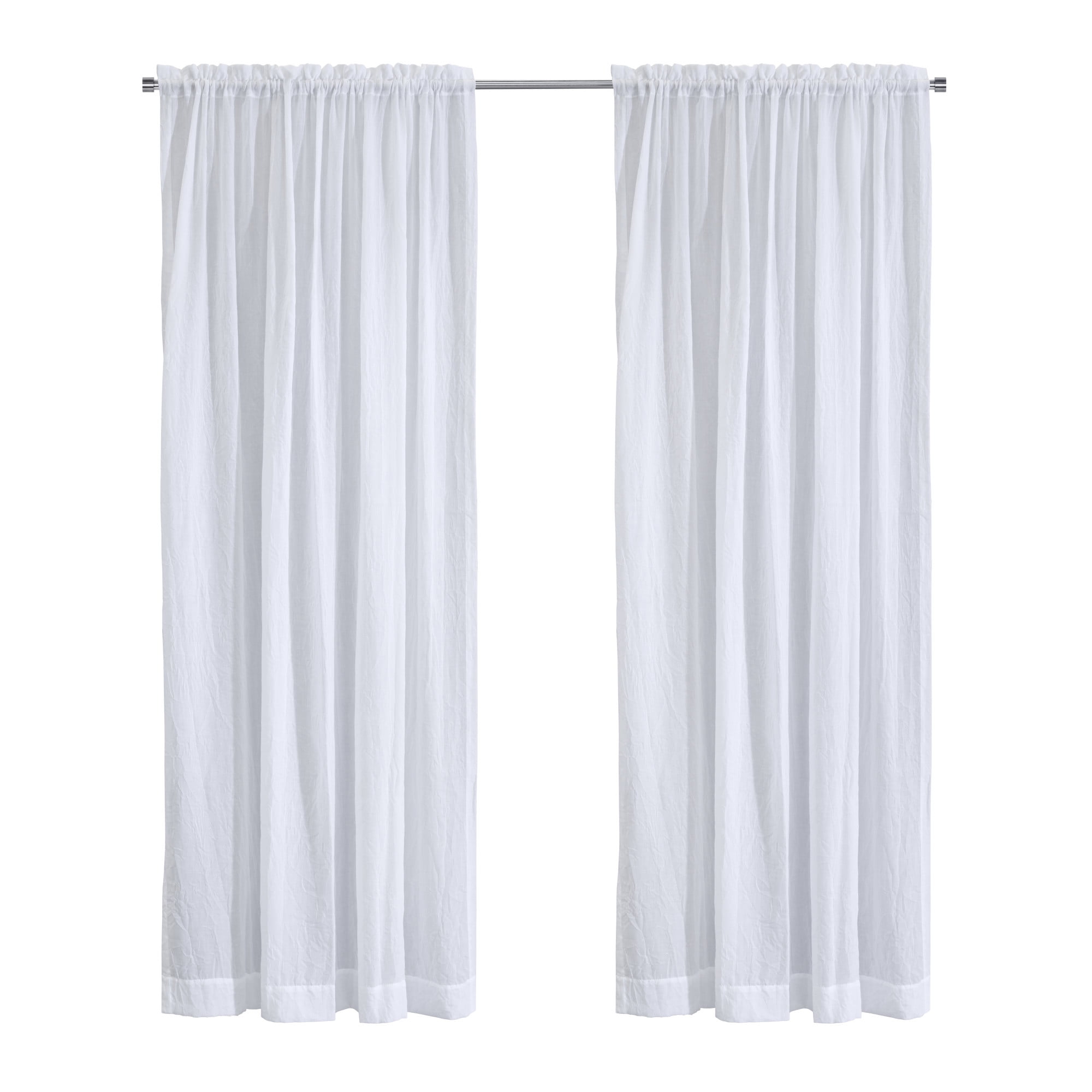 Loft Living Callie Sheer Rod Pocket Indoor Curtain 52 x 84 in White