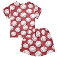 thumbnail image 2 of Baseball Exercise Red Pattern Summer Pajama Set Soft Cotton Short Sleeve Sleepwear 2PCS Pajama Sets Breathable Lounge Set Size 12Y, 2 of 7