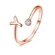 thumbnail image 1 of Fiudx Anillos de Apertura con 26 Letras En Inglés, Joyería de Circonitas para Niñas, Regalo de Moda, 1 of 1