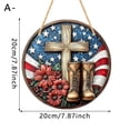 thumbnail image 2 of Home Sign Wall Decor, Americana Home Decor, Patriotic Decorations, Wooden Wall Decor, 8 Inch Diameter 2D Independence Day Round Wooden Hanging Plaque with Classic Flag Art for, 2 of 4