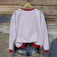 thumbnail image 5 of QTBIUQ Men and Women Christmas Vintage Striped Printed Letter Printing Round-Neck Casual Sporty Long-Sleeved Fleece Sweatshirt Tops Purple, 5 of 9