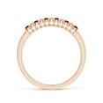 thumbnail image 2 of ANGARA Natural Ruby and Diamond Half Eternity Wedding Ring in 14K Rose Gold for Women (Size-1.5mm) | July Birthstone Jewelry for Her | Natural Ruby Rings, 2 of 9