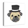 thumbnail image 2 of Creative Products Pug With Top Hat 24 x 24 Canvas Wall Art, 2 of 5