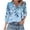 Light Blue, variant on Womens Tops Lapel Printed 3/4 Sleeve T-shirt V-Neck Casual Loose Blouse Top Black S,Tops for Women