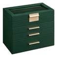thumbnail image 1 of Joyero SONGMICS, organizador de 4 capas con tapa de cristal, color verde bosque, 1 of 8