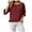 Wine_1, variant on Godom Crewneck Shirts Women 3/4 Sleeve Casual Loose T-Shirts Summer Solid Tunic Tops Tees