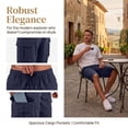 thumbnail image 4 of LWavelet Mens Cargo Shorts Elastic Waist Drawstring Casual Work Shorts Summer Hiking Traval Shorts with Pockets, 4 of 5