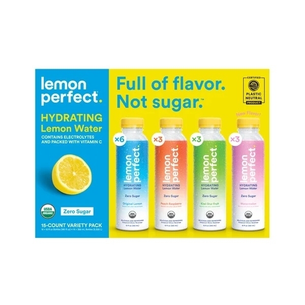 Lemon Perfect Hydrating Lemon Water Variety Pack, 12 Fluid Ounce (Pack