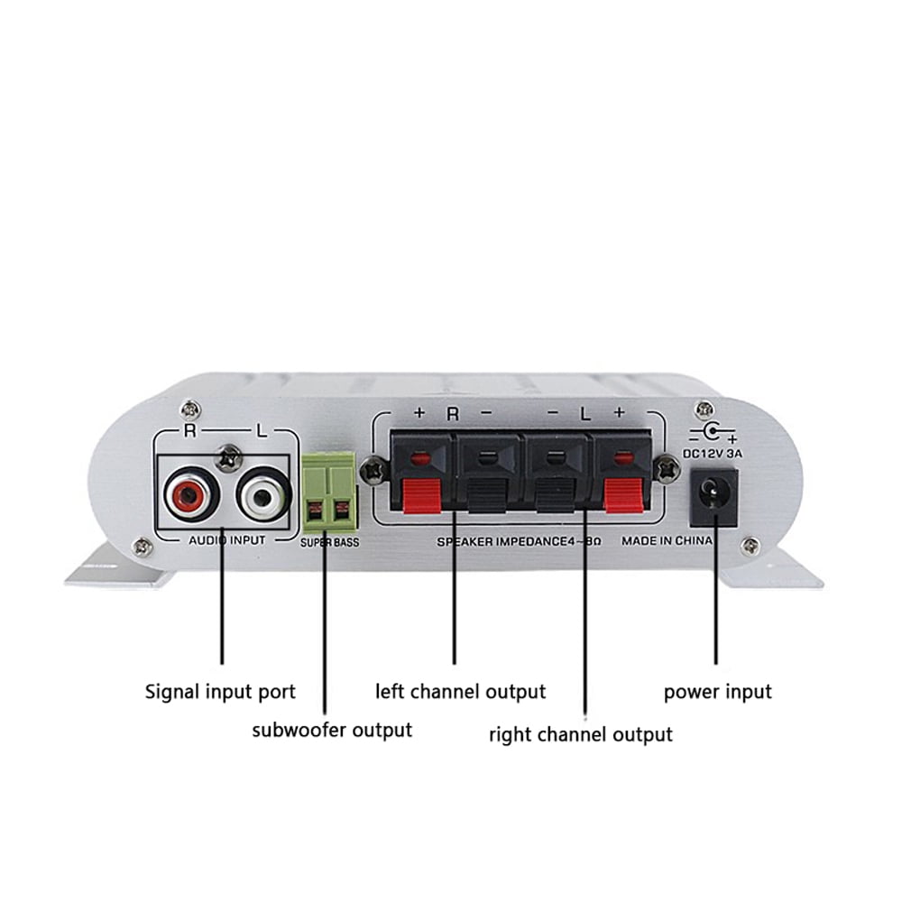 Ametoys Mini Digital Hi-Fi Power Amplifier 2.1CH Subwoofer Stereo Audio Player Motorcycle Home Power Amplifier - Walmart.com
