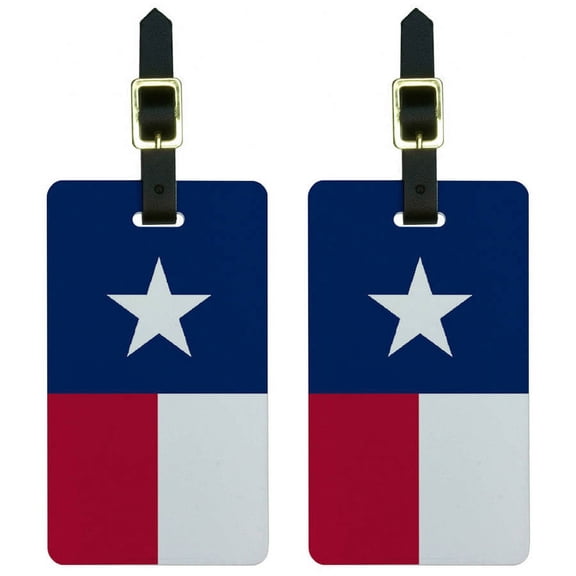 Texas Flag Luggage Tags Suitcase Carry-On ID, Set of 2