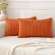 thumbnail image 1 of wonima02 MIULEE Pack of 2 Orange Corduroy Decorative Fall Lumbar Pillow Covers 20x12 Inch Soft Boho Striped Throw Pillow Covers Modern Farmhouse Home Decor for Summer Sofa Living Room Couch Bed, 1 of 1