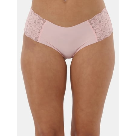 No Boundaries Women s No Show Cheeky with Lace Panty  Sizes XS to XXXL