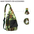 thumbnail image 2 of Jungle Floral Sling Backpack - Exotic Monstera & Flowers Design Crossbody Bag, Fashionable Pack, 2 of 4