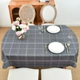 thumbnail image 5 of Grey Plaid Tablecloth Waterproof Table Cloth Oval Elegant Plaid Tablecloths for Daily Use Home Dining Room Kitchen 52x70 Inch, 5 of 6