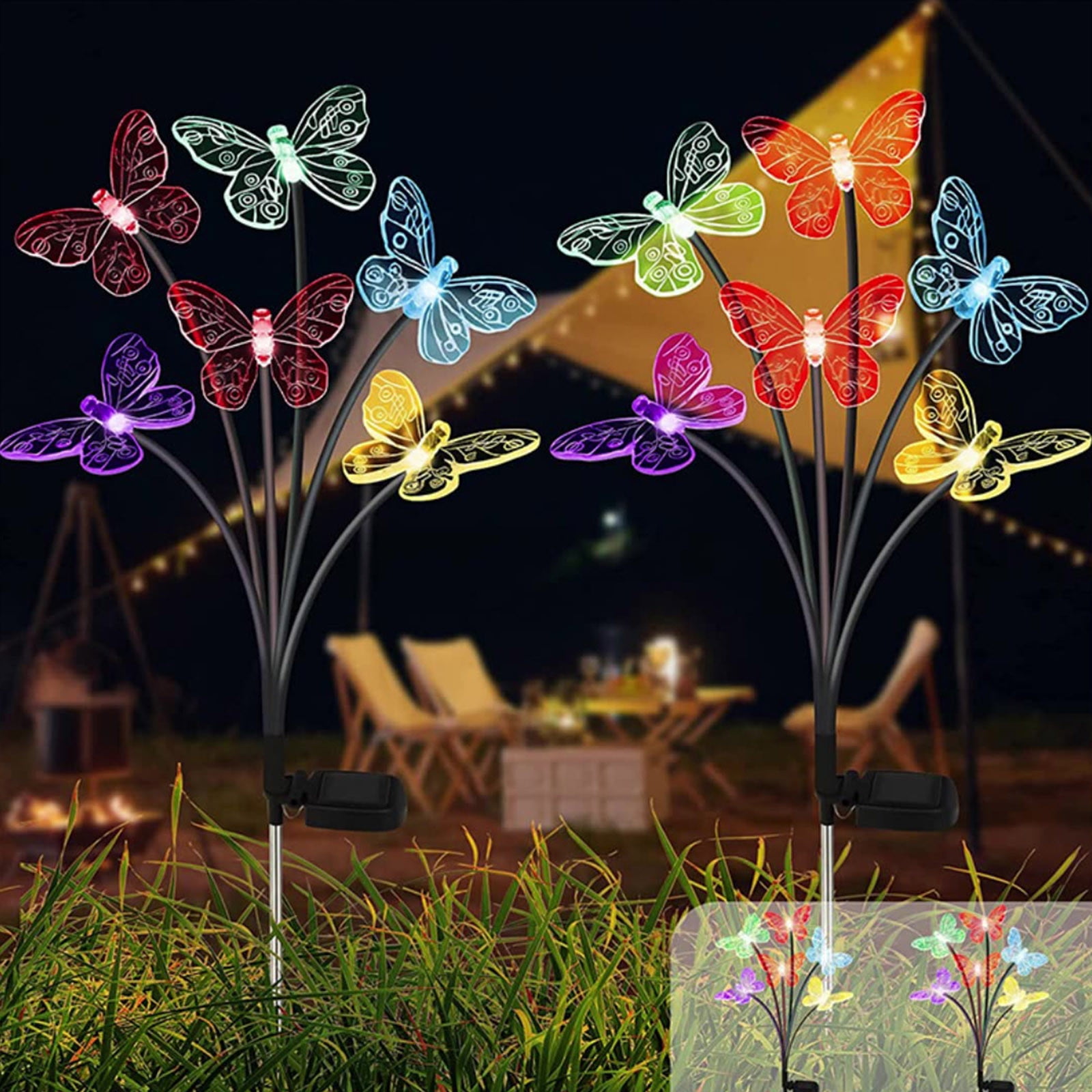 Qocolhg Solar Lights Outdoor Waterproof, Outdoor Solar Lights Butterflies Shaped Solar Garden Lights Waterproofing Outdoor Decoration Garden Lawns Solar Lights
