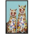thumbnail image 2 of PixonSign Framed Wall Art Pastel Watercolor Rainbow Dot Llama Alpacas Nature Animals Portrait Artwork Cartoon Oil Paintings Modern Canvas Prints Colorful Fine Art for Rooms - 16"x24" Black, 2 of 5