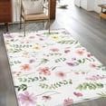 thumbnail image 3 of 3'x5' Area Rugs, Pink Spring Floral Indoor Outdoor Area Rug for Living Room Bedroom, Flowers Elegant Pastoral Leaves Washable Bathroom Rugs Kitchen Floor Carpet Mats Home Decor Aesthetic, 3 of 8