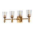 thumbnail image 2 of Lucas McKearn Vetiver 4-Light Traditional Metal Bath Bar in Gold/Clear, 2 of 2