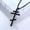Black, variant on Byzantine Russian Orthodox Church Cross Pendant Chain Necklace Stainless Steel-Silver