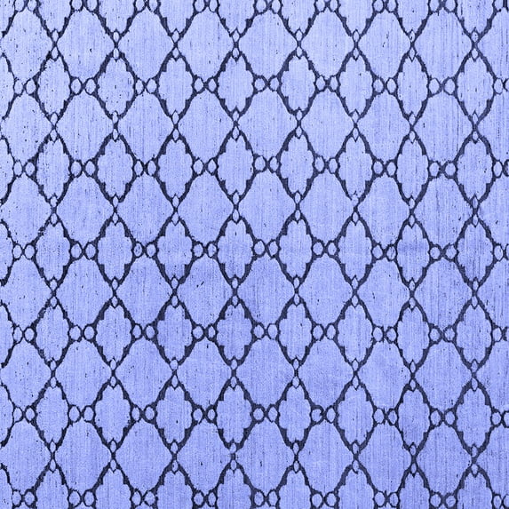 Ahgly Company Indoor Square Trellis Blue Contemporary Area Rugs, 3' Square