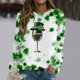 thumbnail image 5 of Xuyuer Women's Round Neck St. Patrick's Day Printed Long Sleeve Shirts Sweatshirt - Festive Holiday Graphic Pullover Top for Seasonal Parties, Gift Exchanges and Cozy Spring Summer Wear, 5 of 5