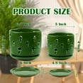 thumbnail image 4 of BUYMAX 5+6 inch Green Ceramic Orchid Pot with Holes, Mushroom Design Ceramic Planters for Indoor Outdoor Use, 4 of 6