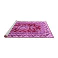 thumbnail image 2 of Ahgly Company Machine Washable Indoor Square Medallion Pink Traditional Area Rugs, 3' Square, 2 of 4