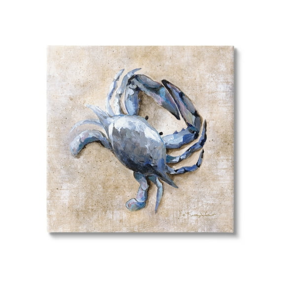 Stupell Marine Crab Sandy Ocean Life Landscape Painting Gallery Wrapped Canvas Print Wall Art