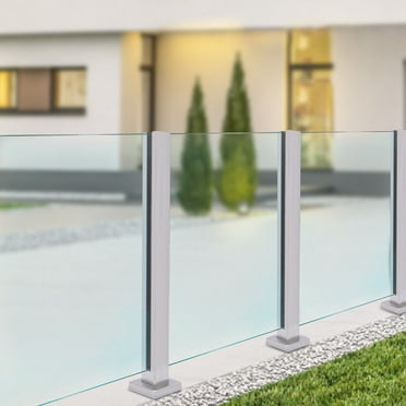 Glass Railing Mid Post,304 Stainless Steel Balustrade for Balcony Stairs 35.8”