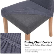 Smiry 2 Pack Chair Covers for Dining Room, Stretch Chair Protector Slipcovers, Dark Grey