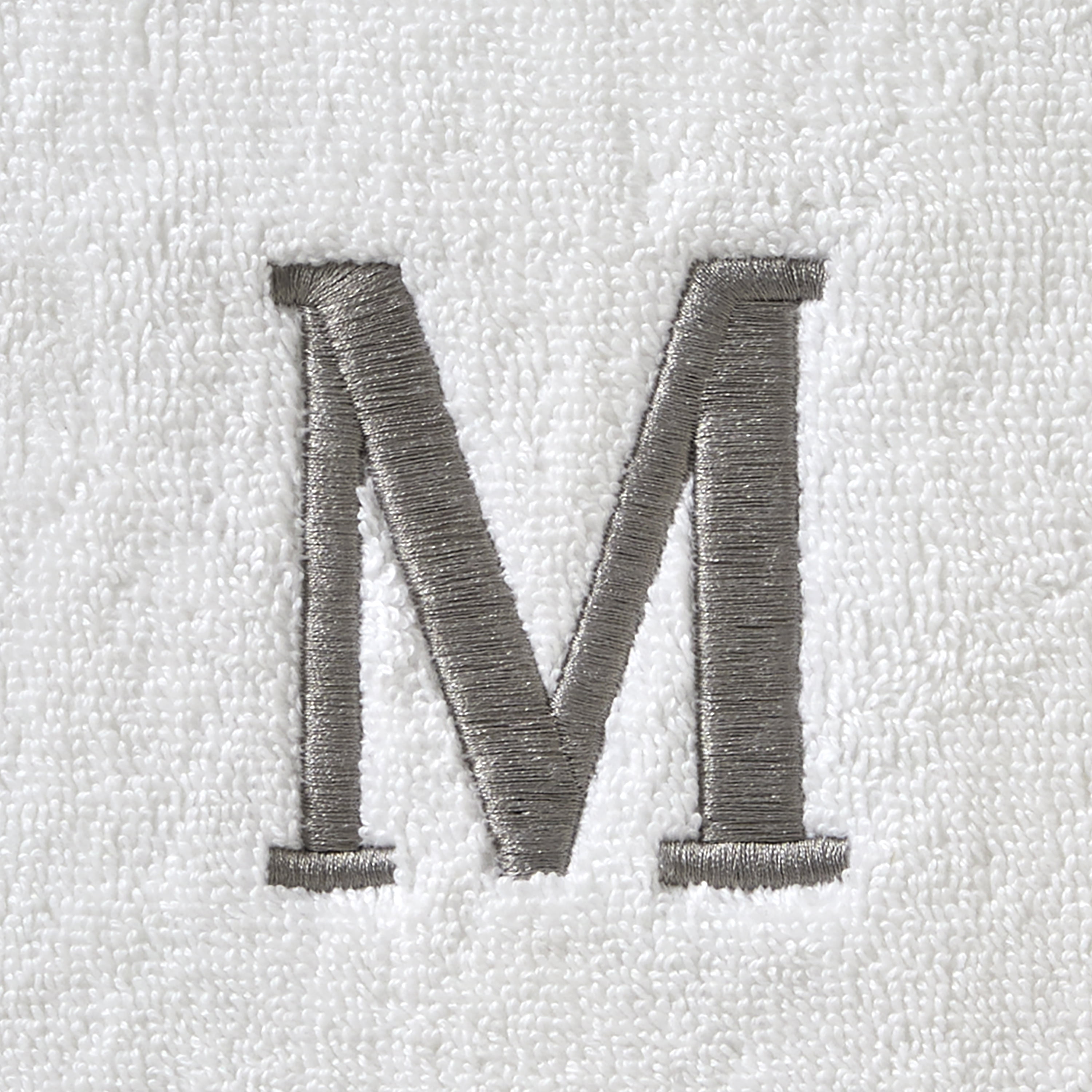 SKL Home 2 Piece Monogram Cotton Hand Towels, "M", White