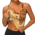thumbnail image 3 of Fotbe Not All Those Who Wander Are Lost2 Sujetador Deportivo Largo sin Aros para Mujer con Almohadillas y Soporte Medio, Transpirable y Absorbente, Camiseta Tipo Chaleco o Tank Top-Large, 3 of 8