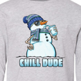 thumbnail image 4 of Inktastic Chill Dude Winter Snowman Long Sleeve Youth T-Shirt, 4 of 5