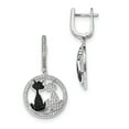 thumbnail image 1 of SS RH CZ Brilliant Embers Cat Dangle Hinged Hoop Earrings in Sterling Silver, 1 of 2