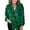 Green, variant on Yoolin Shirred Velvet Button Down Top, Women's Velvet Shirred Button Down Top Solid Long Sleeve V Neck Loose Blouse