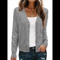 thumbnail image 3 of Cárdigan Corto Suave para Mujer, Suéter Informal Tipo Chal Gris M, 3 of 8