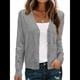 thumbnail image 3 of Cárdigan Corto Suave para Mujer, Suéter Informal Tipo Chal Gris XL, 3 of 8