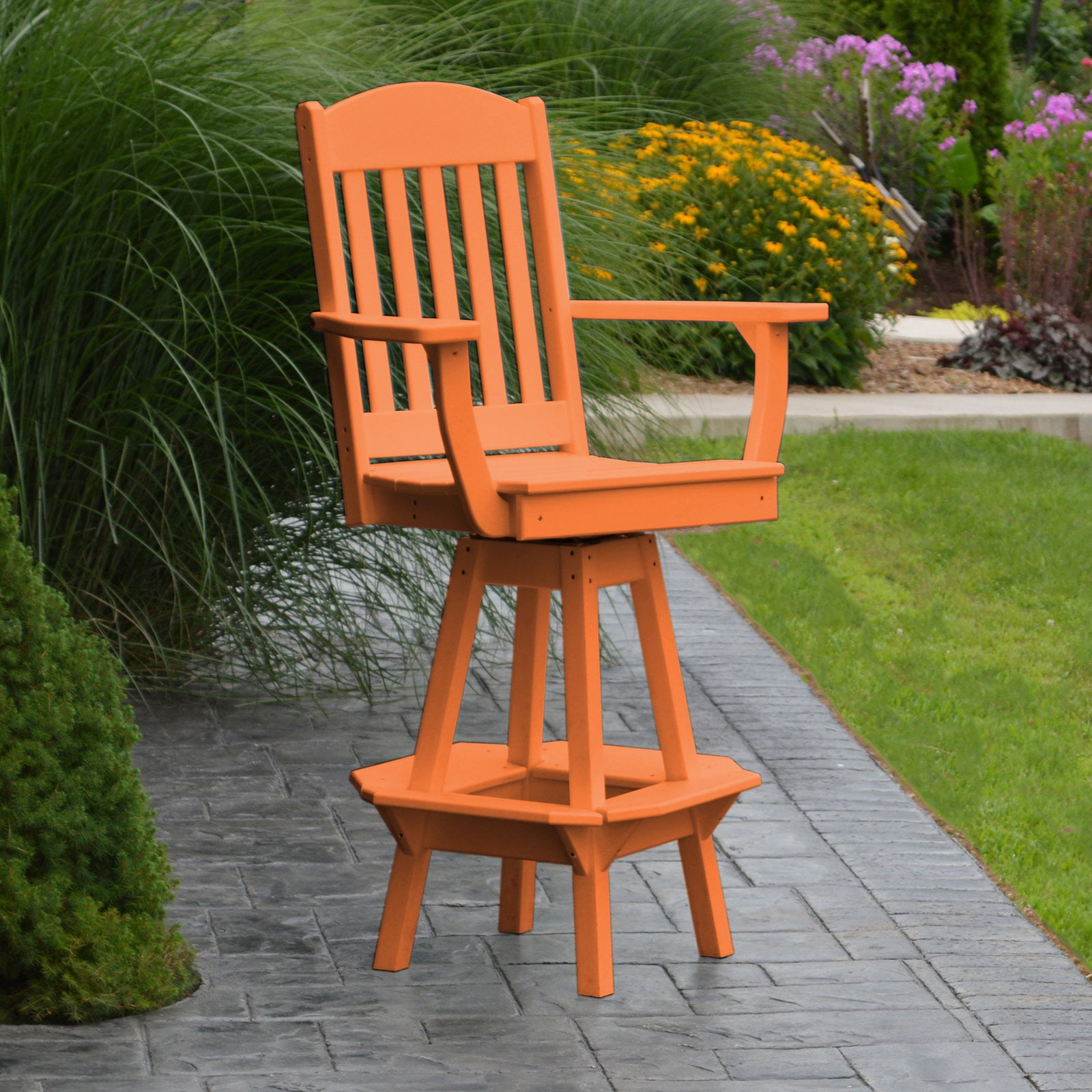 A & L Furniture Poly Classic Swivel Bar Stool