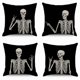 thumbnail image 1 of Set of 4 Halloween Skull Sofa Linen Pillowcases Halloween Canvas Sofa Pillowcases (45x45cm), 1 of 4