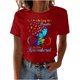 thumbnail image 1 of Camisetas de Manga Corta para las Mujeres Impresas Cuello Redondo Camiseta, Blusa Suelta de Poliéster Casual para el Trabajo, Diario Y Primavera Invierno, 1 of 4